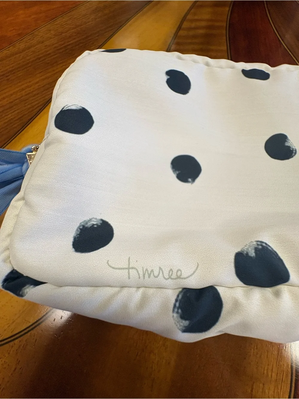 SkinMedica White Cosmetic Pouch with Black Polka Dots